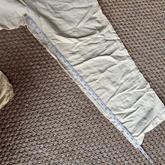 Valerie Stevens Pants Soft Yellow High Rise Silk & Linen Elastic Waist Sz Small - Picture 6 of 6